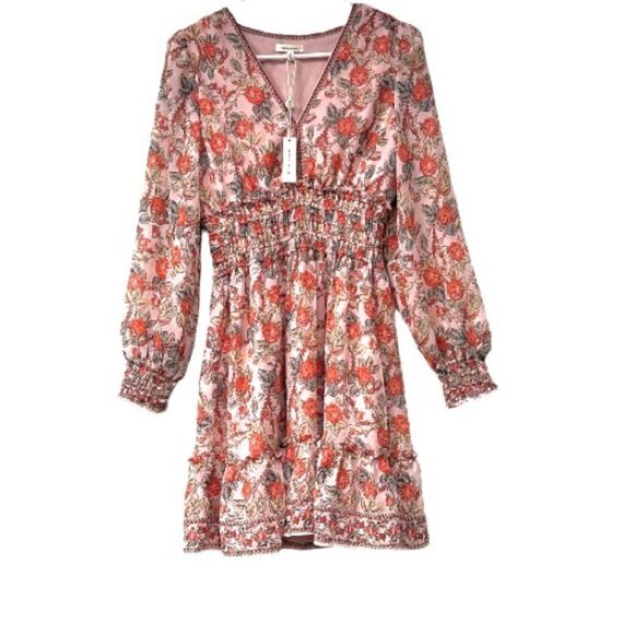 Max Studio V-Neck Smocked Mini Dress S New - Picture 2 of 12